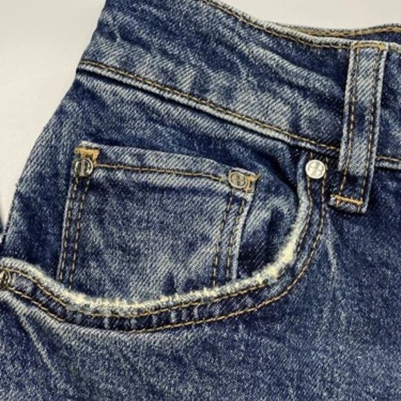 Anine Bing Womens Jean Mid Indigo Blue Size 23 Samara High Rise Ankle Slim - Picture 8 of 11